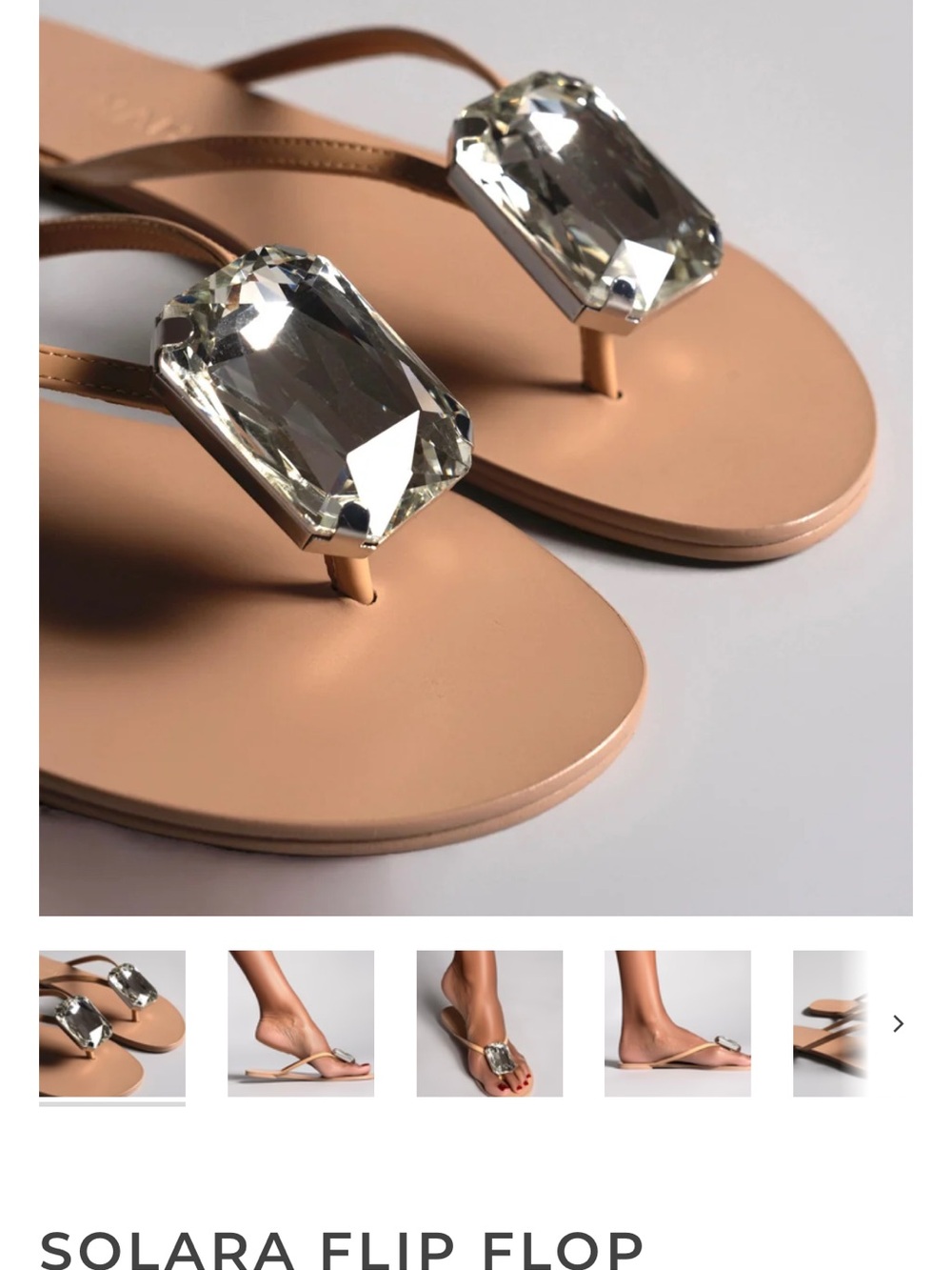 Aminah Abdul Women’s Blush Jewel Thong Sandal - Picture 6 of 6